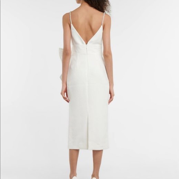 Rebecca Vallance Bridal Genevieve Bow-trimmed Crepe Dress Size 4 - Picture 3 of 6